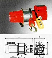 Лебёдка KDJ-300E1 (380V, г/п 300 кг, L=30м)