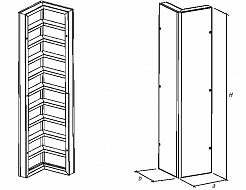 Щит угловой внутренний 0,3х0,3х3,0м