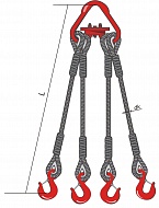 Строп канатный четырехветьевой